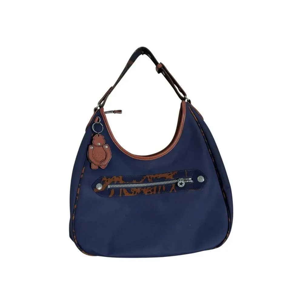 Kipling‎ Delano Clutch Bag hobo shoulder blue with monkey